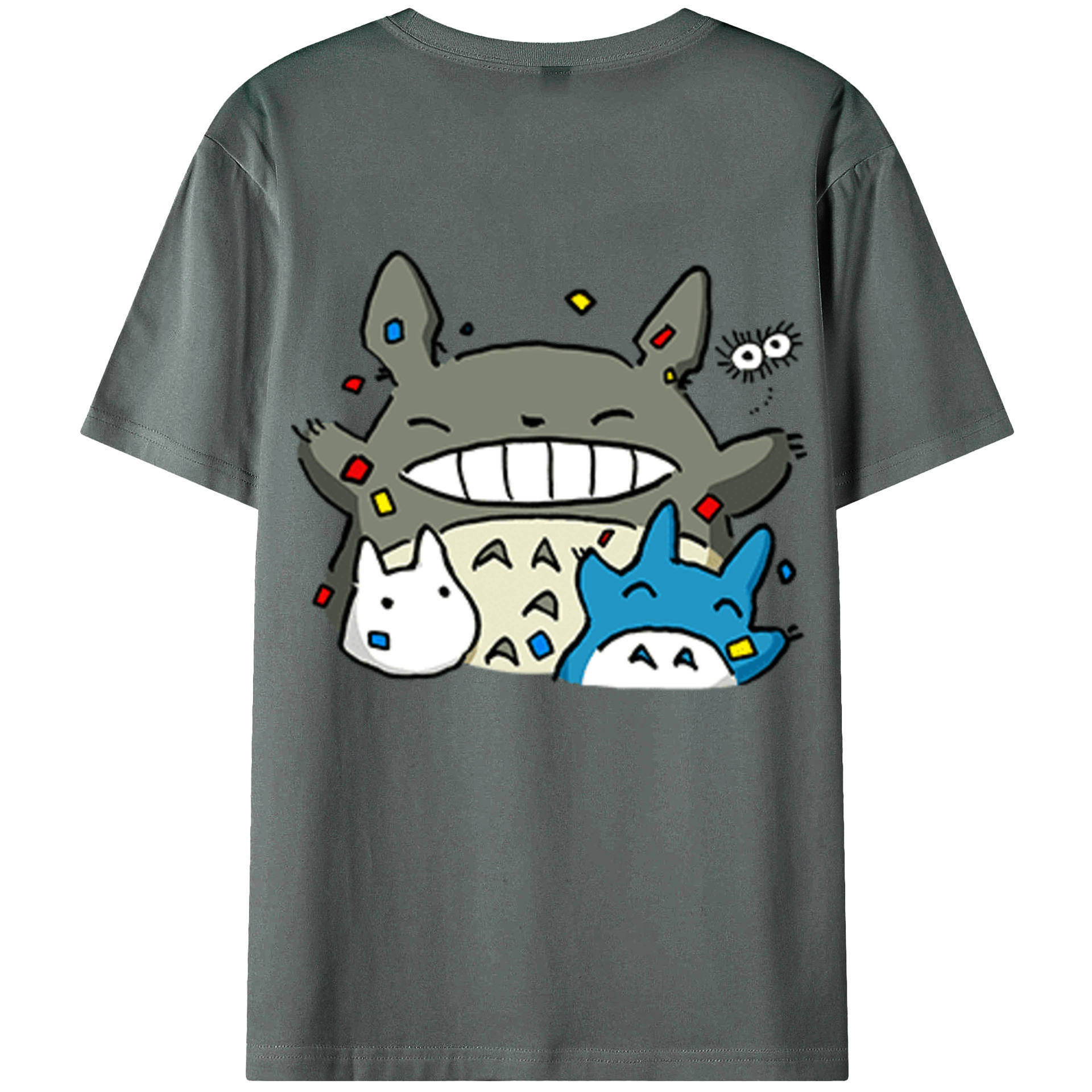 （画像用） となりのトトロ 草壁メイ 草壁サツキ My Neighbor Totoro Satsuki Kusakabe Mei Kusakabe 綿100％ メンズ半袖Tシャツ（バックプリント） 通気性